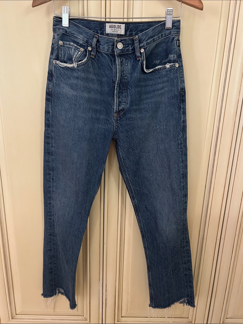 Agolde Slim Straight Women’s Jeans in Dark Indigo Wash. size 25